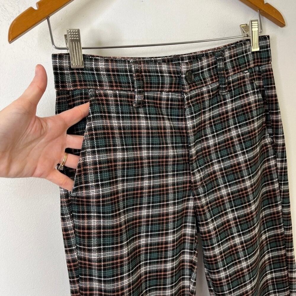American Eagle Women's Super Hi-Rise Skinny Trouser Pants 2 Tartan Plaid Green - Picture 4 of 12